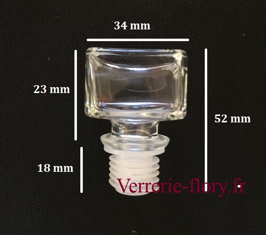 bouchon de verre carr